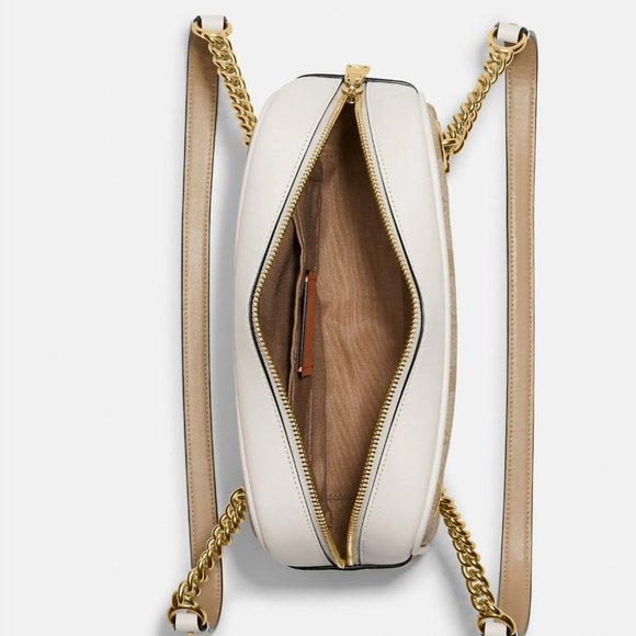 nwt COACH Cammie shoulder bag in signature canevas chalk and gold - Picture 3 of 4